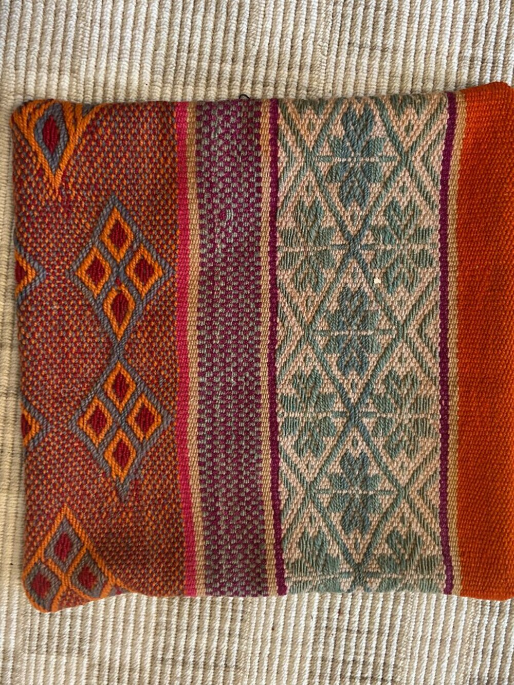 Pillow Cover Handmade Sheep Wool Cuzco Peru New With Tags